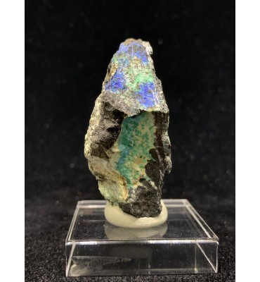 AZZURRITE con MALACHITE su Matrice — Miniera Calamita, Isola d'Elba, Toscana, Italia Cod. MIN-00081