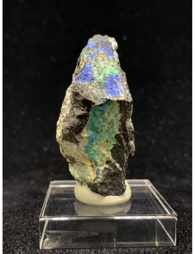 AZURITE with MALACHITE on Matrix — Calamita Mine, Elba Island, Tuscany, Italy Code: MIN-00081