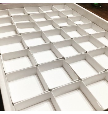 CT050 scatola di cartoncino automontante bianco lucido mm 50x50x10