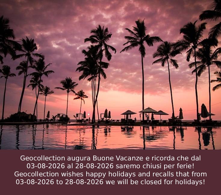Geocollection augura Buone Vacanze e ricorda che dal 03-08-2026 al 28-08-2026 saremo chiusi per ferie!